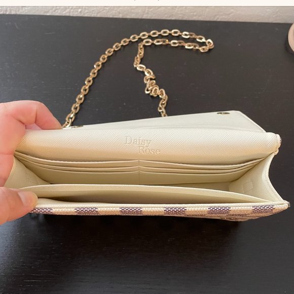 Check Cross Body Bag Cream Purse - Picture 12 of 15